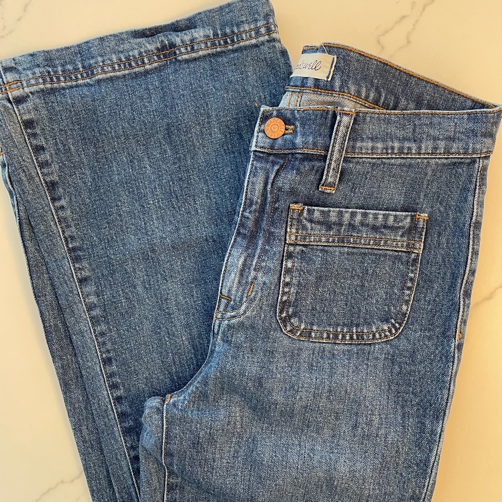 Madewell Flea Market Flare Jeans Sailor Edition in Medium Wash ~ 28/32
